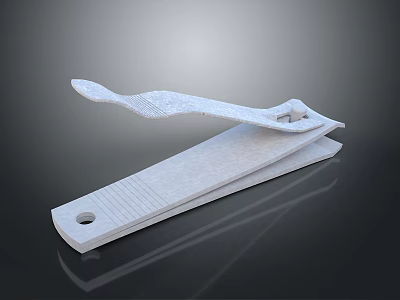 White Household Nail Clipper With Sleek Design Ergonomic Handle And Comfortable Grip 3d model