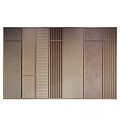 Modern Sleek Wardrobe Design With Vertical Panel Accents And Wooden Textured Doors
