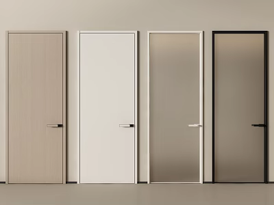 Hinged Doors With Various Styles Colors And Materials For Home Interior 3d model
