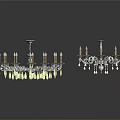 Elegant Crystal Chandeliers With Multiple Arms And Colorful Pendant Decorative Lights