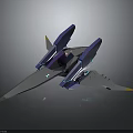 Futuristic Blue And White Spacecraft With Sleek Wings And Transparent Cockpit For Space Exploration
