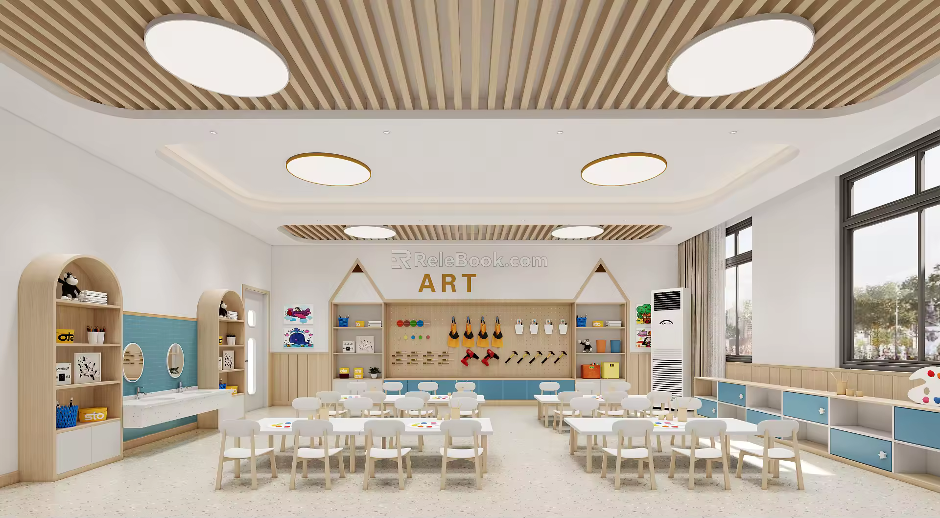 Modern Kindergarten Classroom Workshop 3d model