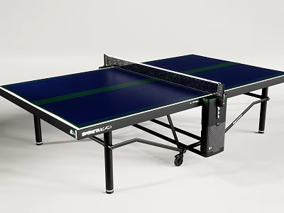 Portable JOOLA Ping Pong Table With Blue Surface Green Stripe And Wheels For Fitness 3d model