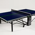 Portable JOOLA Ping Pong Table With Blue Surface Green Stripe And Wheels For Fitness