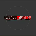 Festive Red And White Striped Candy Cane With Chocolate Top And White Bow Decoration