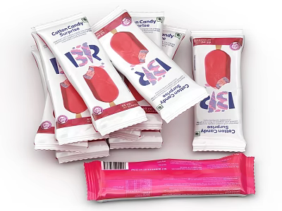 ISIS Crafted Ice Cream Bars With Pink And White Indulgent Frozen Treat Packaging 3d model