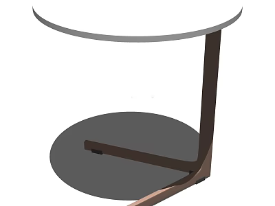 Modern Round Coffee Table With Light Colored Top And Dark Wooden Legs 3d model