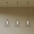 Minimalist Cream Wind Chandelier Dining Lamp 3d model