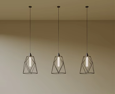 Minimalist Cream Wind Chandelier Dining Lamp 3d model