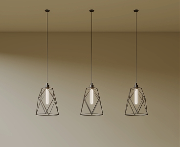 Minimalist Cream Wind Chandelier Dining Lamp 3d model