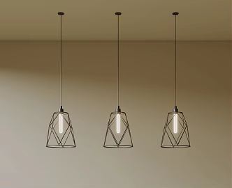 Minimalist Cream Wind Chandelier Dining Lamp 3d model