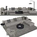 Modern Sofa Coffee Table Combination Multiplayer Sofa Coffee Table Combination 3d model