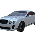 White Bentley Coupe Car With Black Wheels And Red Interior Design 3d model