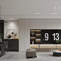 Modern Guest Restaurant Sofa Coffee Table Dining Table and Chair TV Background Cabinet Hanging Picture 3d model