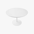 Modern Minimalist White Round Dining Table With Single Pedestal Base Design 3d model