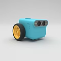 Blue Smart Mobile Machine With Yellow Wheels And Modern Compact Design 3d model