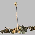 Multiple Hanging Skeletons And Scattered Skulls With Bones On Ground Poles 3d model