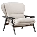 Modern Brown Leather Lounge Chair With Black Solid Wood Frame For Cozy Home Leisure Time