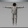 White Astronaut Spacesuit with Open Arms Design and Helmet Equipment Features 3d model
