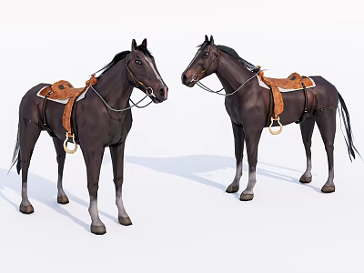 modern horse animal steed 3d model