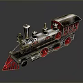 Vintage Steam Train Model with Silver Body Red Wheels and Chimney