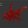 3D Rendered Mechanical Insect with Detailed Wings Metallic Body Spiky Legs and Orange Accents