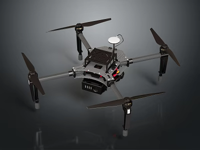 Professional Drone With Quadcopter Structure Propellers Landing Gear And Camera Mount System 3d model