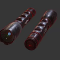 Two Black Flashlights With Modern Textured Grip And Ergonomic Design Features 3d model