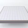 White Mattress With Grid Pattern Surface And Grey Border Edge 3d model