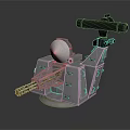 Military Weapon System With Telescopic Sight And Radar Device On Metal Base