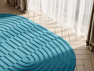 Modern Modeling Carpet Wood Floor Curtain Gauze Curtain 3d model