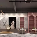 Elegant Modern Restaurant Interior Design With Open Layout Pink Walls Dining Tables And Pendant Lights