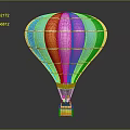 Multicolored Hot Air Balloon Amusement Ride with Bright Color Design and Basket