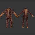 3D Character Costume With Leather Jacket Mechanical Arms And Black Suit Outfit