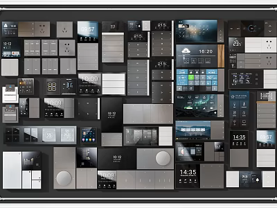Modern Switch Panels With Various Styles And Smart Control Features For Home Interior 3d model