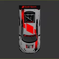 Sleek Silver Racing Car With Red Accents And Black Rear Spoiler