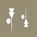 Modern White Cone Shaped Wall Sconces Mounted On Beige Wall With Warm Lighting 3d model