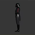 Game Movie Character Wearing Dark Uniform With Helmet And Red Eyes
