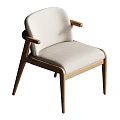 Comfortable Modern Leisure Chair With Wooden Frame And Soft Beige Cushion Design