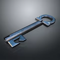 Vintage Metal Key With Classic Shape And Metallic Texture On Dark Background