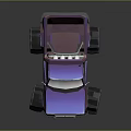 Rugged Terrain Designed For Purple Monster Truck With Oversized Tires And Roof Lights