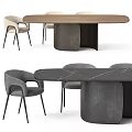 Stylish Table and Chair Combination Featuring Wooden Marble Tops Beige Grey Chairs Dark Legs