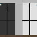 Modern Double Door Fridge Freezers in Stainless Steel and White Finish