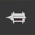 Industrial Rolling Mill Machine With White Frame Red Roller And Black Components
