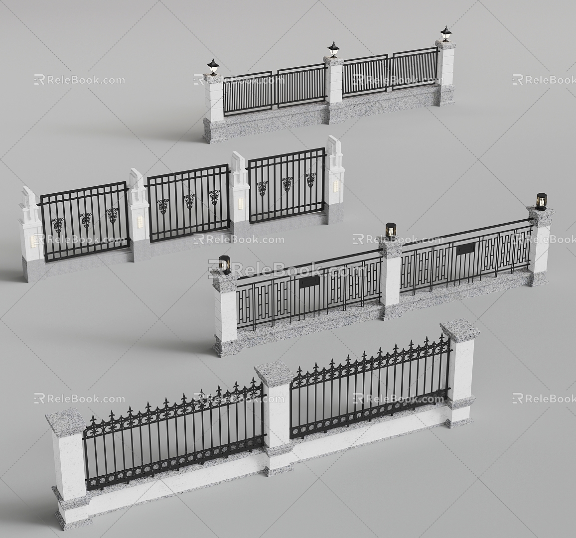 New Chinese Fence Fence Fence Railing 3d model