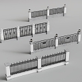 New Chinese Fence Fence Fence Railing 3d model