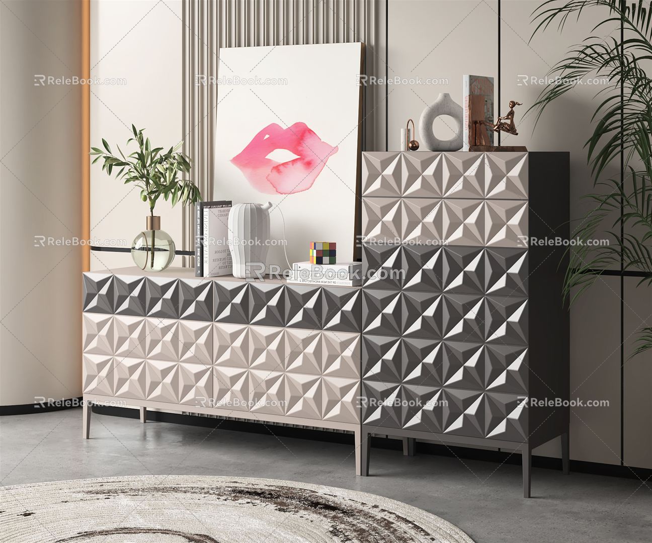 Modern Drawer Cabinet Three Drawer Cabinet Six Drawer Cabinet Side Cabinet Storage Cabinet Decorative Cabinet 3d model