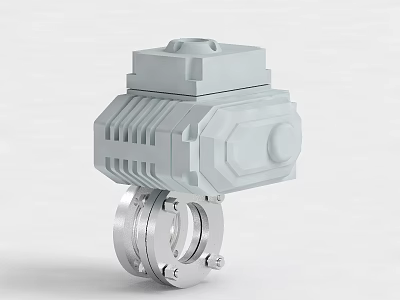 Industrial Electric Ball Valve Equipment With Metal Body And Actuator Control System 3d model