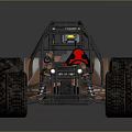 Off Road Terrain Perfect For Dune Buggy With Large Tires And Red Seats