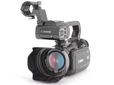 Canon HD Video Camera Commercial Equipment With Microphone And Professional Lens 3d model